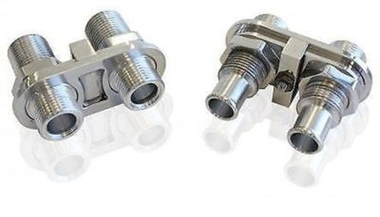 Aeroflow AF88-2001 Billet A/C Bulkhead 2 Port 4 x -10 Screw On