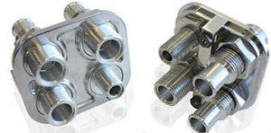 Aeroflow AF88-2003 Billet A/C Bulkhead 4 Port 3 x -10 / 1 x -6 Threaded Port
