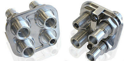 Aeroflow Performance Products AF88-2003 Billet A/C Bulkhead 4 Port 3 x -10 / 1 x -6 Threaded Port