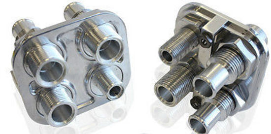 Aeroflow Performance Products AF88-2003BLK Black A/C Bulkhead 4 Port 3 x -10 / 1 x -6 Threaded Port