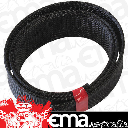 Aeroflow Performance Products AF91-7553 1-1/2" 7.6M Heat Flex Braid Black Tight Weave High Coverag
