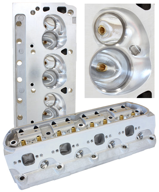 Aeroflow AF95-0348 SBF 185cc CNC ALLOY HEADS BARE58cc CHAMBERS, 2.02"/1.60"