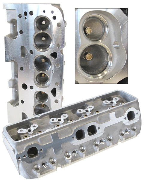 Aeroflow AF95-0350 SBC 200CC Aluminium Heads Bare 64CC 2.02"/1.60" Valves (Pair)