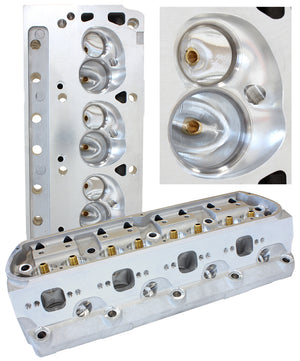 Aeroflow AF95-0361 SBF 200cc CNC ALLOY HEADS BARE58cc CHAMBERS, 2.08"/1.60"