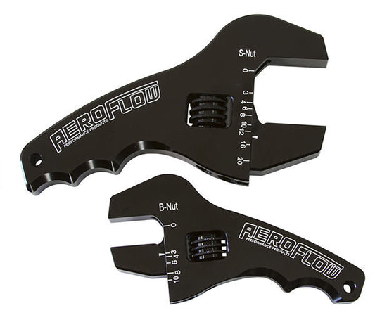 Aeroflow AF98-2039BLK Adjustable Wrench Grip Spanner1 x Small & 1 x Large Shorty