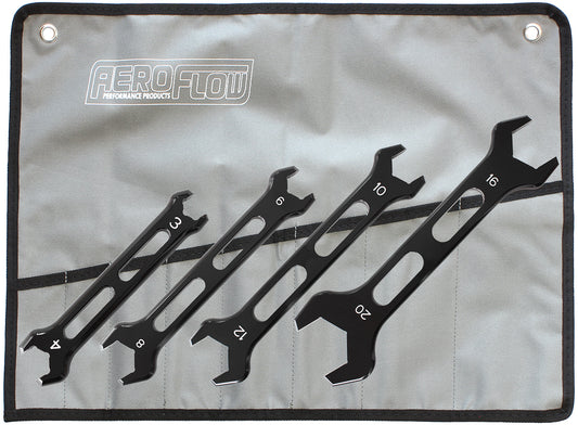 Aeroflow AF98-2244 DOUBLE ENDED AN PRO SPANNER 4 PIECE SET -3AN TO -20AN