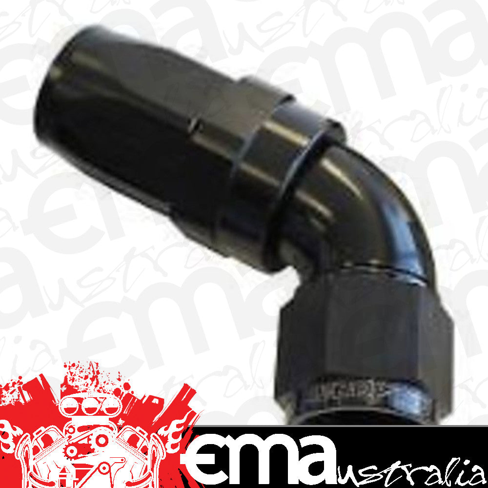 Aeroflow 100 & 450 series braided hose 60 Deg End -06AN Black Full Flow Taper Style Aeroflow Performance Products AF198-06BLK