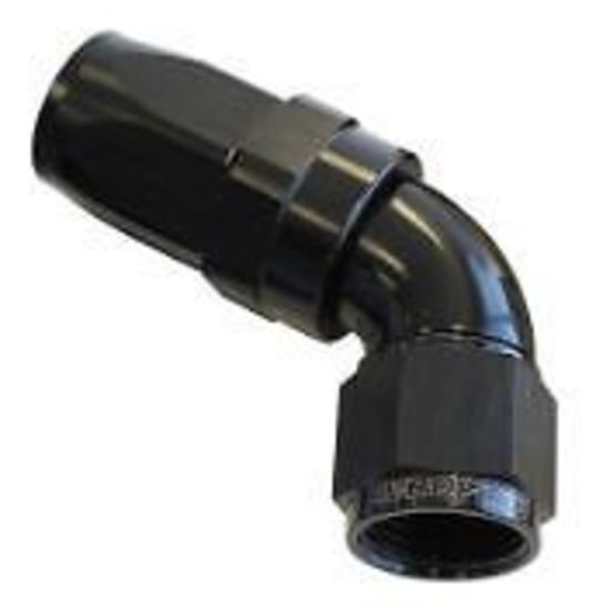 Aeroflow AF198-08BLK 60 Deg Hose End -08AN Black Full Flow Taper Style