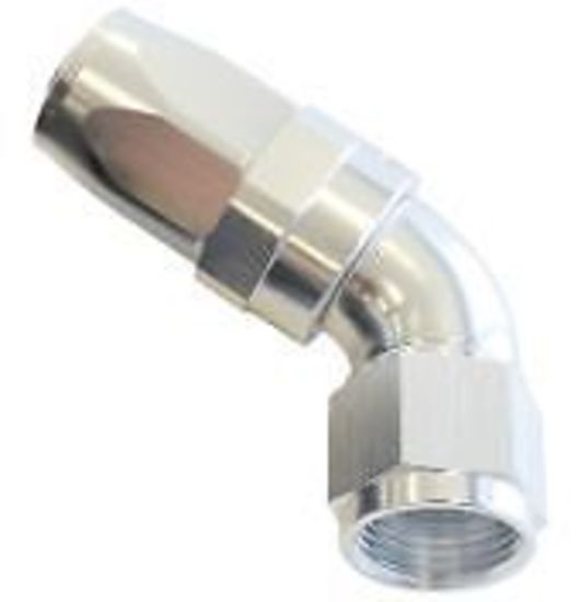 Aeroflow 100 & 450 series braided hose 60 Deg End -12AN Silver Full Flow Taper Style Aeroflow Performance Products AF198-12S