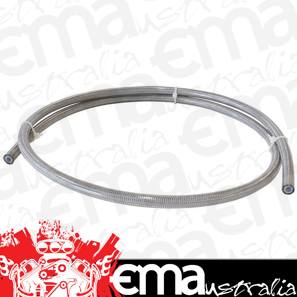 200 Series Stainless Steel Braided Hose -3AN (Suits Brake fittings, PTFE inner lining, Clear PVC outer coating, 100m) (AF200-03-100CC)
