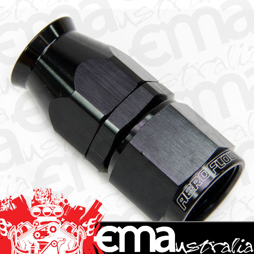 Aeroflow Performance Products AF201-03DBLK Alloy Straight Hose End -3AN Black Swivel Nut Suit PTFE