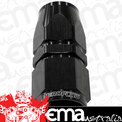 Aeroflow AF201-06DBLK-25 Alloy Straight Hose End -6AN Black Swivel Nut Suit PTFE