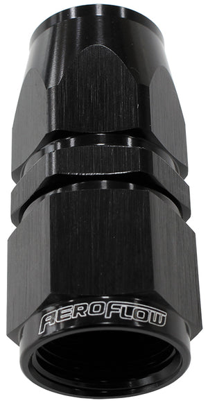 Aeroflow AF201-06DBLK-25 Alloy Straight Hose End -6AN Black Swivel Nut Suit PTFE