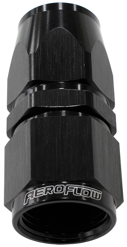 Aeroflow AF201-06DBLK-25 Alloy Straight Hose End -6AN Black Swivel Nut Suit PTFE