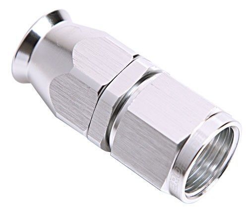Aeroflow AF201-06DS Alloy Straight Hose End -6AN Silver Swivel Nut Suit PTFE