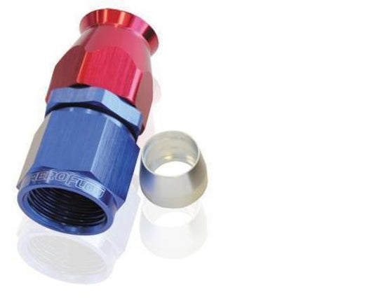 Aeroflow AF201-08D Alloy Straight Hose End -8AN Blue Swivel Nut Suit PTFE