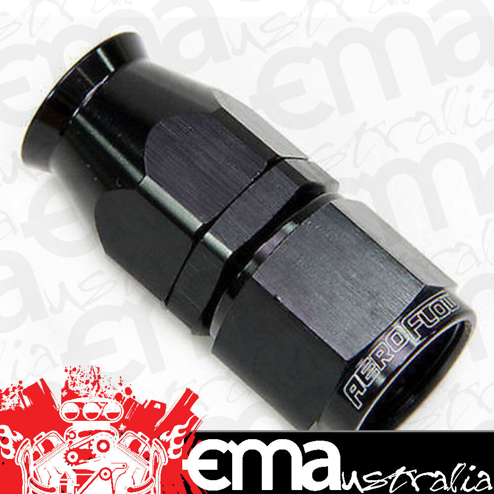 Aeroflow Performance Products AF201-08DBLK Alloy Straight Hose End -8AN Black Swivel Nut Suit PTFE