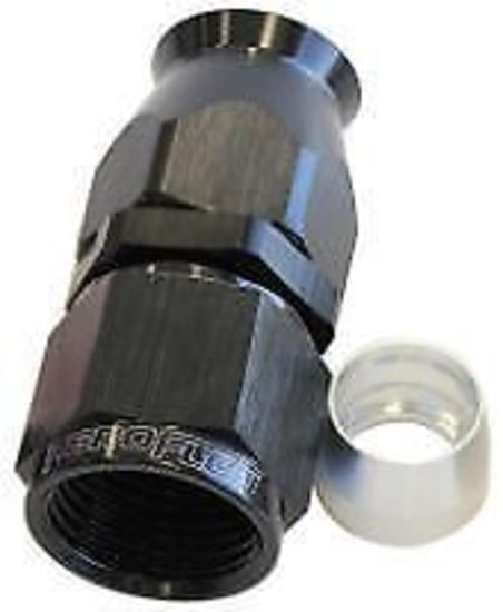 Aeroflow AF201-20DBLK Alloy Straight Hose End -20AN Black Swivel Nut Suit PTFE