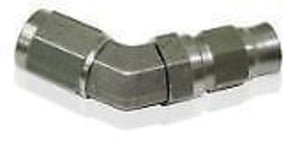 Aeroflow AF202-04-03 SS 45 Deg Hose End -4AN B-Nut to -3 PTFE Hose