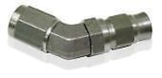 Aeroflow AF202-04-03 SS 45 Deg Hose End -4AN B-Nut to -3 PTFE Hose