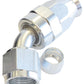 Aeroflow AF202-06DS Alloy 45 Deg Hose End -6AN Silver Full Swivel Suit PTFE