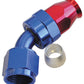 Aeroflow Performance Products AF202-08D Alloy 45 Deg Hose End -8AN Blue Full Swivel Suit PTFE