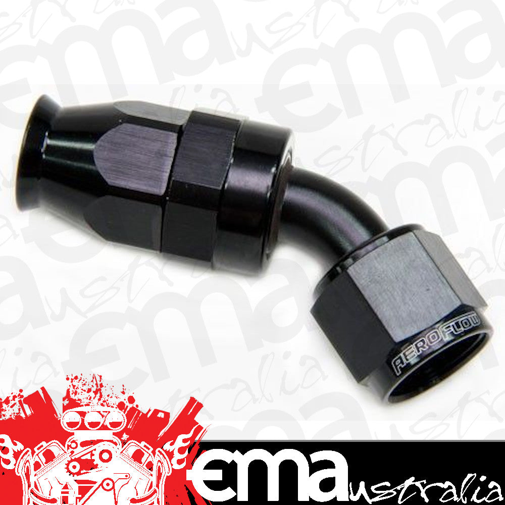 Aeroflow Performance Products AF202-08DBLK Alloy 45 Deg Hose End -8AN Black Full Swivel Suit PTFE