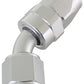 Aeroflow AF202-08DS Alloy 45 Deg Hose End -8AN Silver Full Swivel Suit PTFE