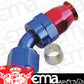 Aeroflow AF202-20D Alloy 45 Deg Hose End -20AN Blue Full Swivel Suit PTFE