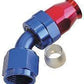 Aeroflow AF202-20D Alloy 45 Deg Hose End -20AN Blue Full Swivel Suit PTFE