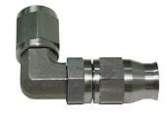 Aeroflow Performance Products AF203-03 SS 90 Deg Hose End -3AN Steel Swivel Nut Suit PTFE