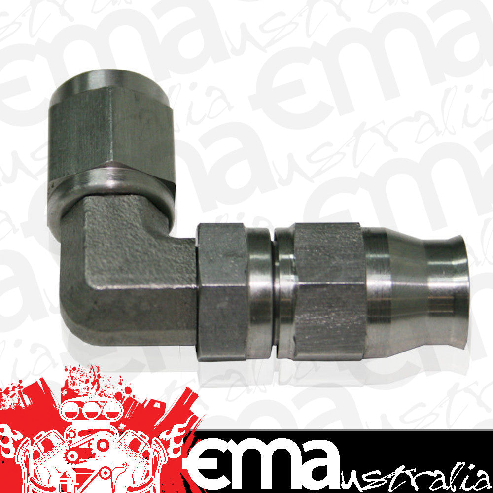 Aeroflow Performance Products AF203-04 SS 90 Deg Hose End -4AN Steel Full Swivel Suit PTFE