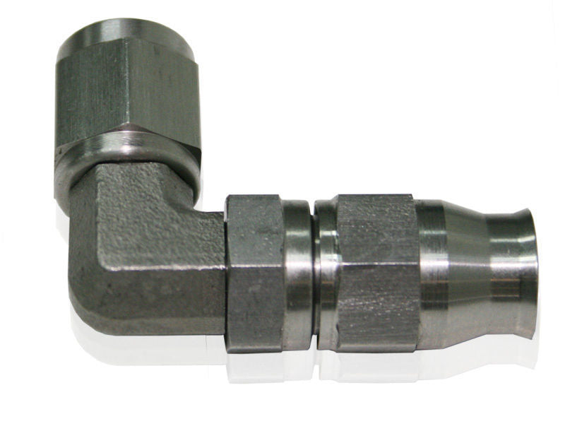 Aeroflow Performance Products AF203-04 SS 90 Deg Hose End -4AN Steel Full Swivel Suit PTFE