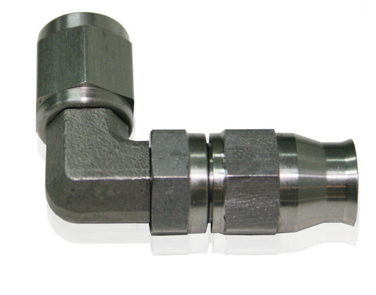 Aeroflow Performance Products AF203-04 SS 90 Deg Hose End -4AN Steel Full Swivel Suit PTFE