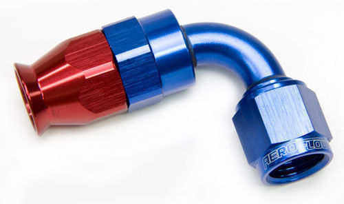 Fuel pumps/ Regulators Alloy 90 Deg Hose End -8AN Blue Full Swivel Suit PTFE Aeroflow Performance Products AF203-08D