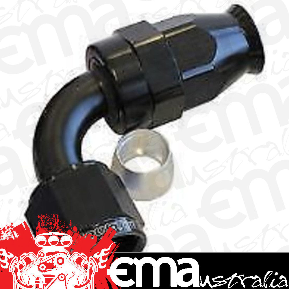 Aeroflow 200 & 250 series braided hose Alloy 90 Deg End -8AN Black Full Swivel Suit PTFE Aeroflow Performance Products AF203-08DBLK