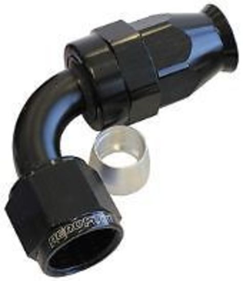 Aeroflow AF203-12DBLK Alloy 90 Deg Hose End -12AN Black Full Swivel Suit PTFE