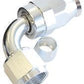 Aeroflow 200 & 250 series braided hose Alloy 90 Deg End -12AN Silver Full Swivel Suit PTFE Aeroflow Performance Products AF203-12DS
