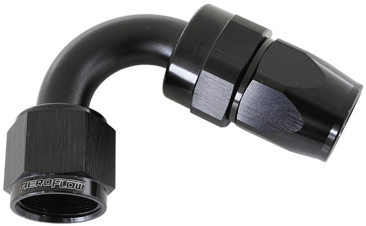 Aeroflow AF204-04DBLK Alloy 120 Deg Hose End -4AN Black Full Swivel Suit Teflon