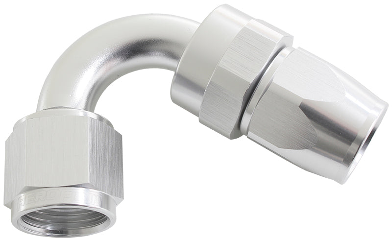 Aeroflow AF204-12DS Alloy 120 Deg Hose End -12AN Silver Full Swivel Suit Teflon