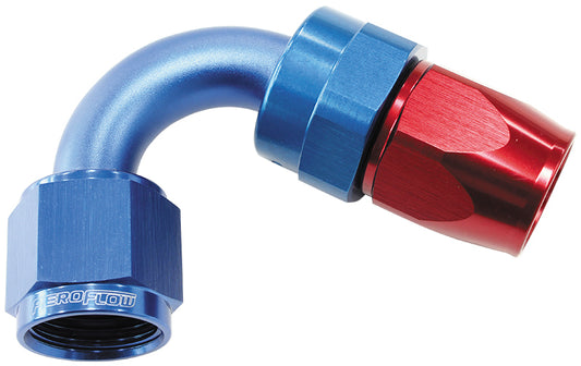 Aeroflow AF204-16D Alloy 120 Deg Hose End -16AN Blue Full Swivel Suit Teflon