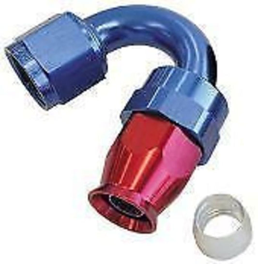 Aeroflow AF205-04D Alloy 150 Deg Hose End -4AN Blue Full Swivel Suit Teflon