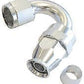 Aeroflow AF205-04DS Alloy 150 Deg Hose End -4AN Silver Full Swivel Suit Teflon