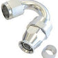 Aeroflow 200 & 250 series braided hose Alloy 150 Deg End -8AN Silver Full Swivel Suit Teflon Aeroflow Performance Products AF205-08DS