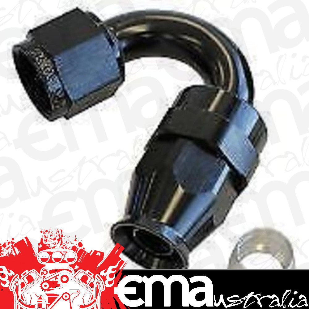 Aeroflow 200 & 250 series braided hose Alloy 150 Deg End -10AN Black Full Swivel Suit Teflon Aeroflow Performance Products AF205-10DBLK
