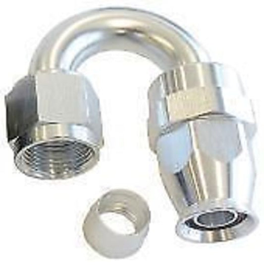 Aeroflow AF206-03DS Alloy 180 Deg Hose End -3AN Silver Full Swivel Suit Teflon