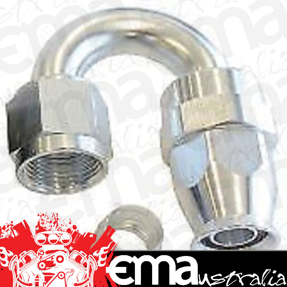 Aeroflow 200 & 250 series braided hose Alloy 180 Deg End -8AN Silver Full Swivel Suit Teflon Aeroflow Performance Products AF206-08DS