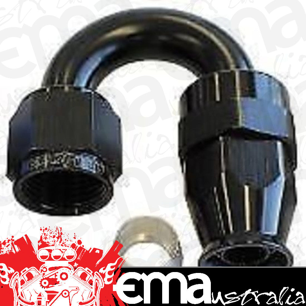 Aeroflow 200 & 250 series braided hose Alloy 180 Deg End -12AN Black Full Swivel Suit Teflon Aeroflow Performance Products AF206-12DBLK