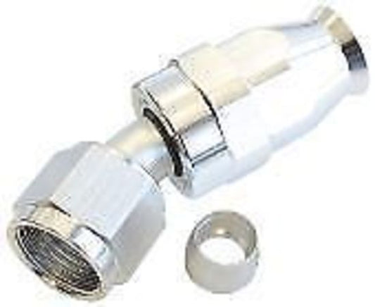 Aeroflow AF207-03DS Alloy 30 Deg Hose End -3AN Silver Swivel Nut Suit Teflon
