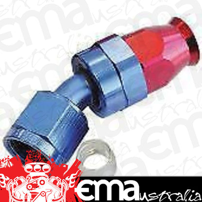Aeroflow AF207-06D Alloy 30 Deg Hose End -6AN Blue Swivel Nut Suit Teflon